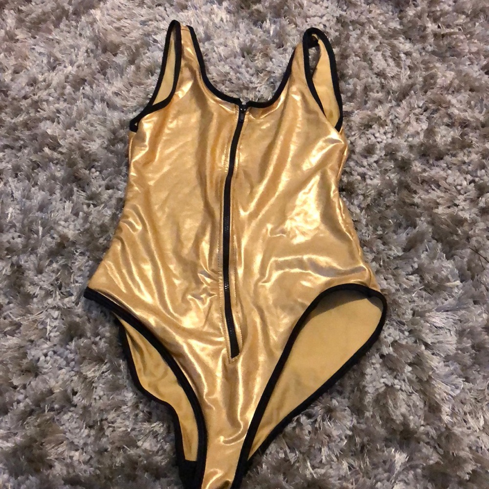 Gold bodysuit/swimsuit
